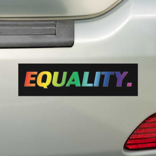 equality / pride rainbow colours Bumper Sticker (On Car)