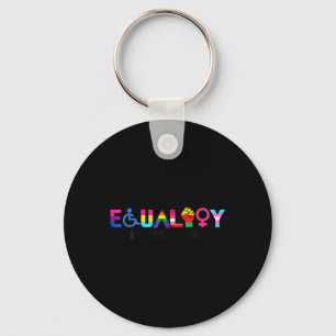 Equality Pride Rainbow Lgbtq Feminist Disability S Key Ring