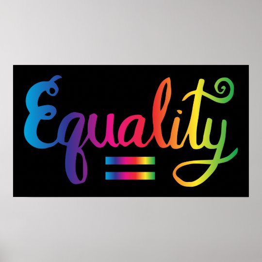 Equality Rainbow Text Poster | Zazzle.co.uk