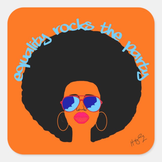 Equality Rocks The Party Square Sticker (Front)