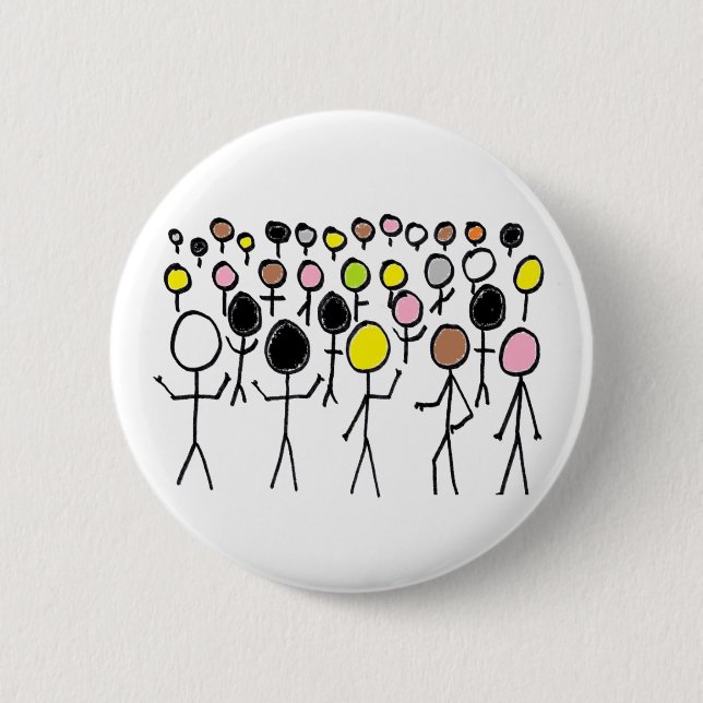 Equality Stickmen 6 Cm Round Badge (Front)