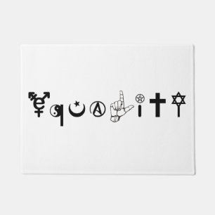 Equality Symbols Light Door Mat