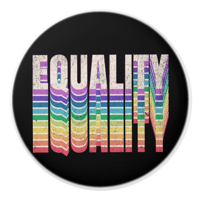 Equality text design ceramic knob (Front)