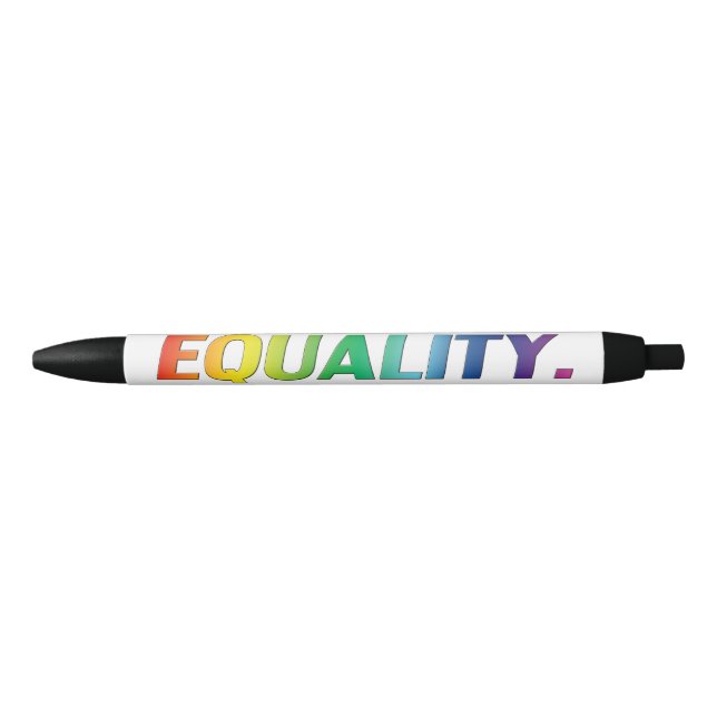 "equality" white pride lgbtq rainbow colours - black ink pen (Front)