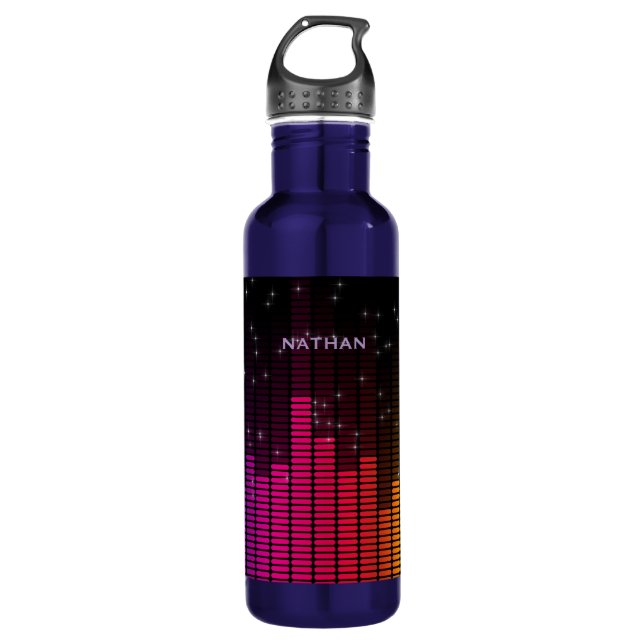 Equalizer Disco Lights Music Volume Personalised 710 Ml Water Bottle (Front)