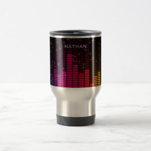 Equalizer Disco Lights Music Volume Personalised Travel Mug