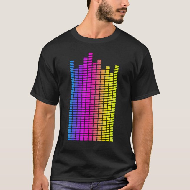 Equalizer Rainbow Music  Sound Engineer Audio Patt T-Shirt (Front)