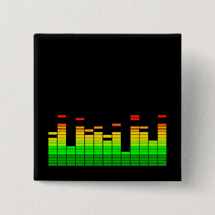 Equalizer Vibes from the Beat of DJ Music 15 Cm Square Badge