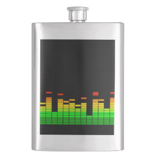 Equalizer Vibes from the Beat of DJ Music Black Hip Flask