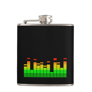 Equalizer Vibes from the Beat of DJ Music Black Hip Flask