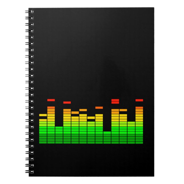 Equalizer Vibes from the Beat of DJ Music decor Notebook (Front)