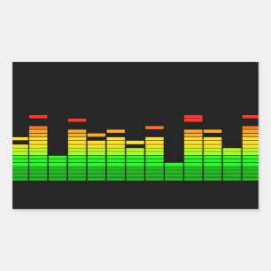 Equalizer Vibes from the Beat of DJ Music decor Rectangular Sticker