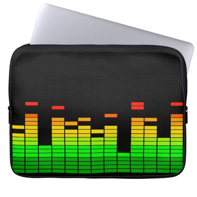 Equalizer Vibes from the Beat of DJ Music Laptop Sleeve (Front)