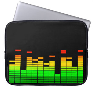 Equalizer Vibes from the Beat of DJ Music Laptop Sleeve