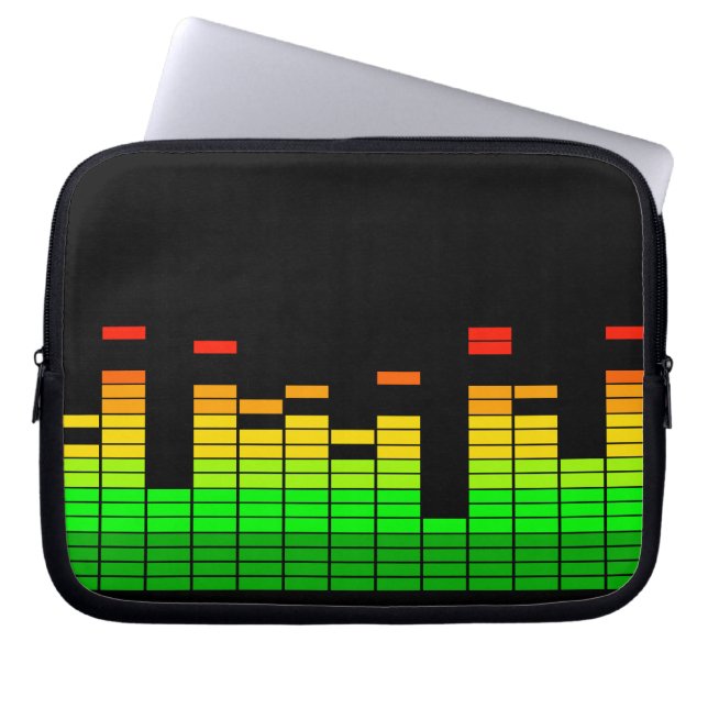 Equalizer Vibes from the Beat of DJ Music Laptop Sleeve (Front)