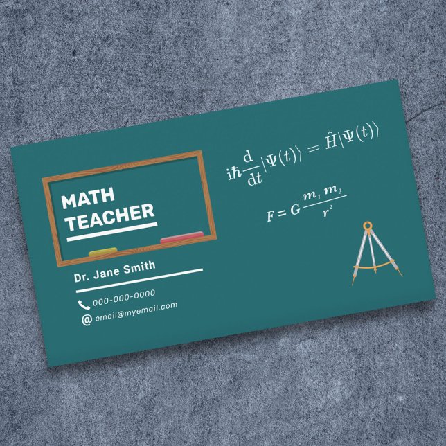 Equations & Compas Math Teacher Business Card (Equations & Compas Math Teacher Business Card)