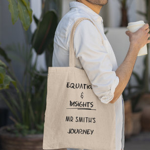 Equations & Insights Personalised Math Teacher Tote Bag