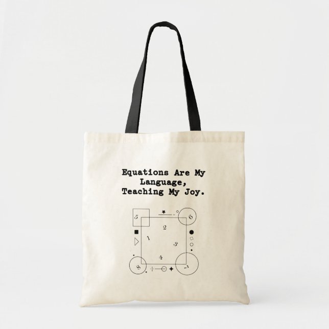 Equations My Language | Teaching My Joy Math Tote Bag (Front)