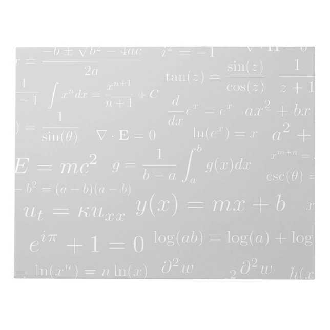 Equations of Math and Science Notepad (Front)
