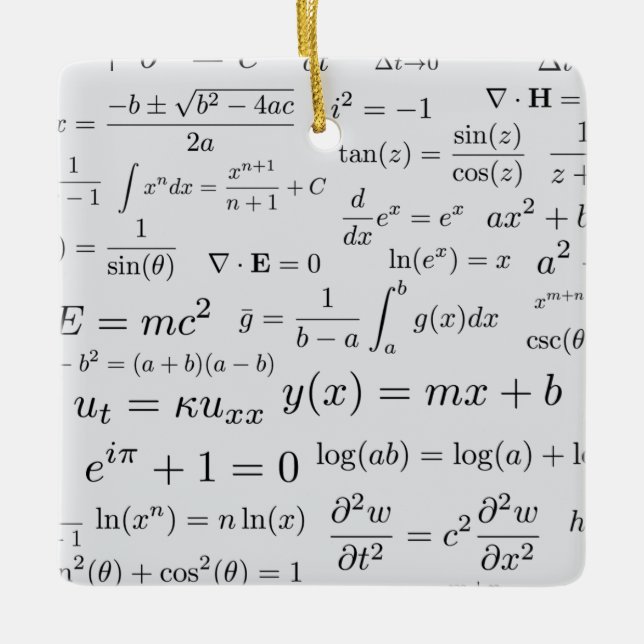 Equations of Math and Science Ornament (Front)