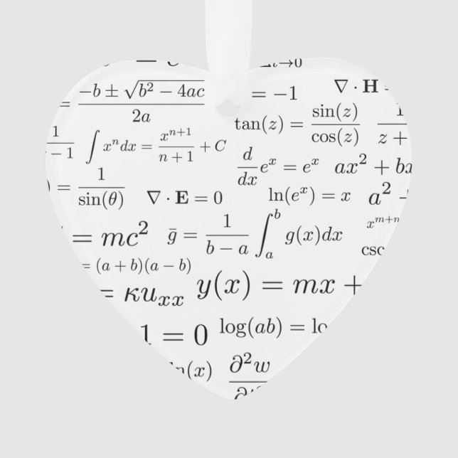Equations of Math and Science Ornament (Front)