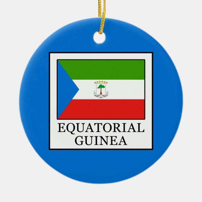 Equatorial Guinea Ceramic Tree Decoration (Front)