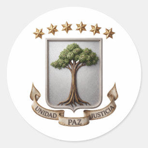 Equatorial Guinea coat arms country flag symbol em Classic Round Sticker