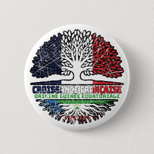 Equatorial Guinea Equatoguinean  French France 6 Cm Round Badge