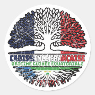 Equatorial Guinea Equatoguinean  French France Classic Round Sticker