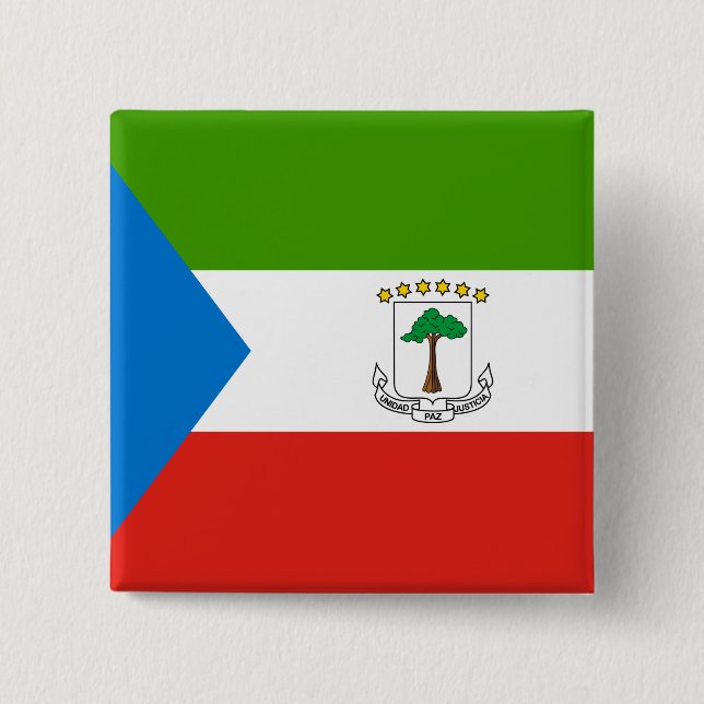 Equatorial Guinea Flag 15 Cm Square Badge (Front)