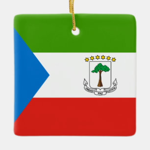 Equatorial Guinea Flag Ceramic Ornament