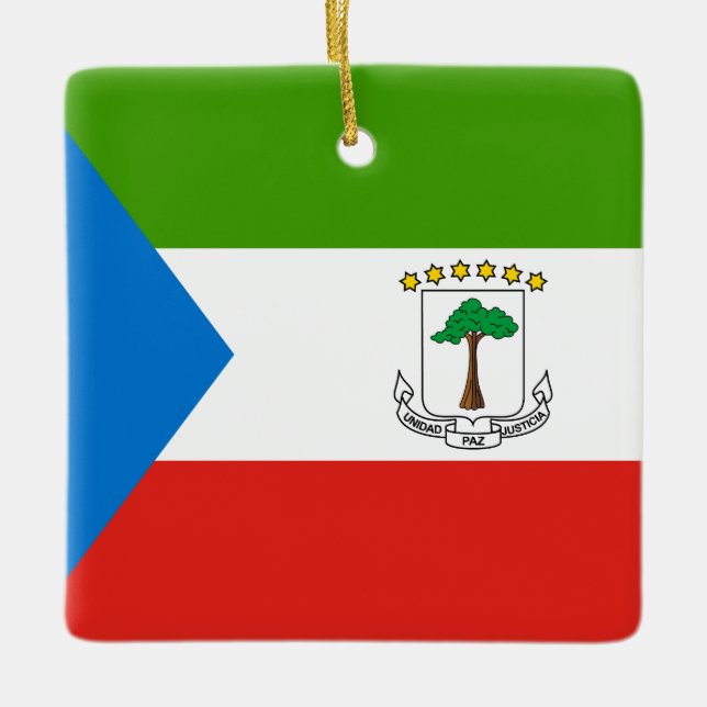 Equatorial Guinea Flag Ceramic Ornament (Front)