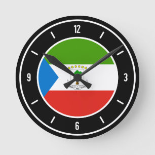 Equatorial Guinea Flag Elegant Round Clock