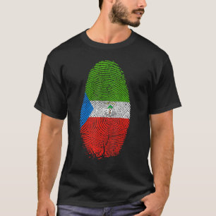 Equatorial Guinea Flag Fingerprint Equatorial Guin T-Shirt