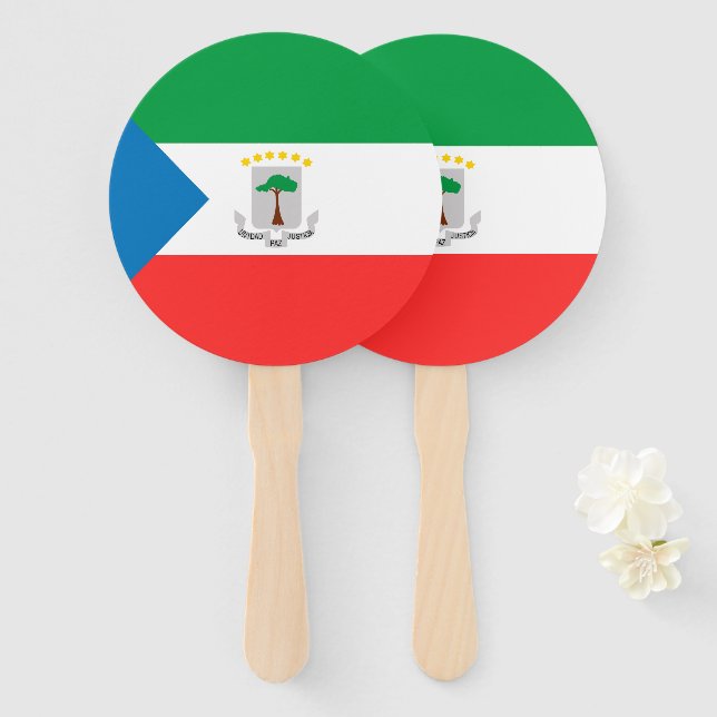 Equatorial Guinea flag Hand Fan (Front and Back)