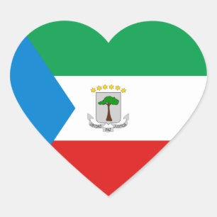 Equatorial Guinea Flag Heart Sticker
