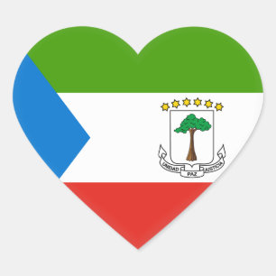 Equatorial Guinea Flag Heart Sticker
