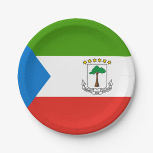 Equatorial Guinea Flag Paper Plate