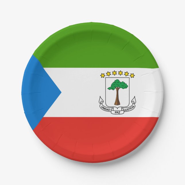 Equatorial Guinea Flag Paper Plate (Front)