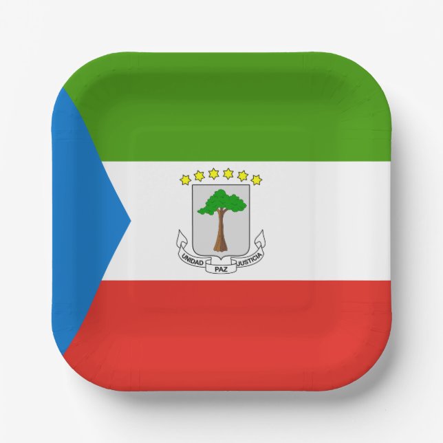 Equatorial Guinea Flag Paper Plate (Front)