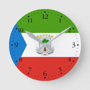 Equatorial Guinea Flag Round Clock