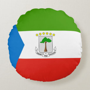 Equatorial Guinea Flag Round Cushion