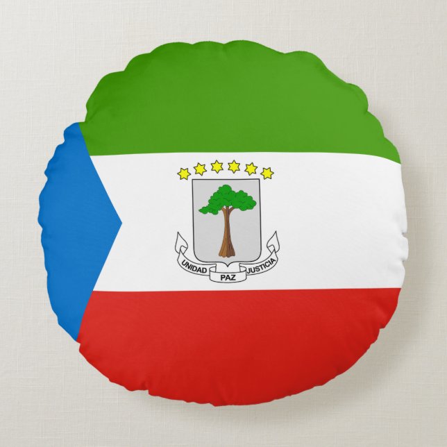 Equatorial Guinea Flag Round Cushion (Front)
