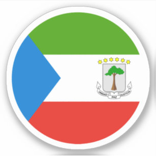 Equatorial Guinea Flag Round Sticker