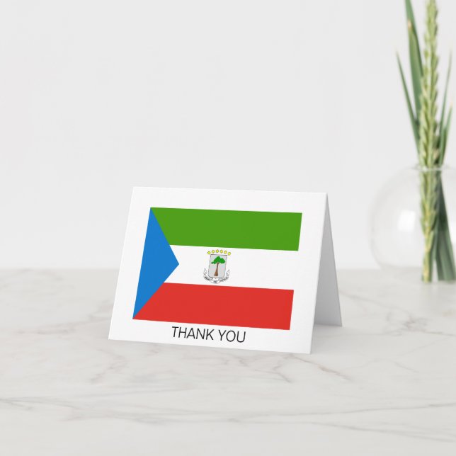 Equatorial Guinea Flag Thank You Card (Front)