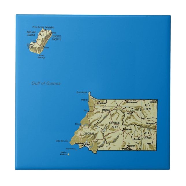 Equatorial Guinea Map Tile (Front)