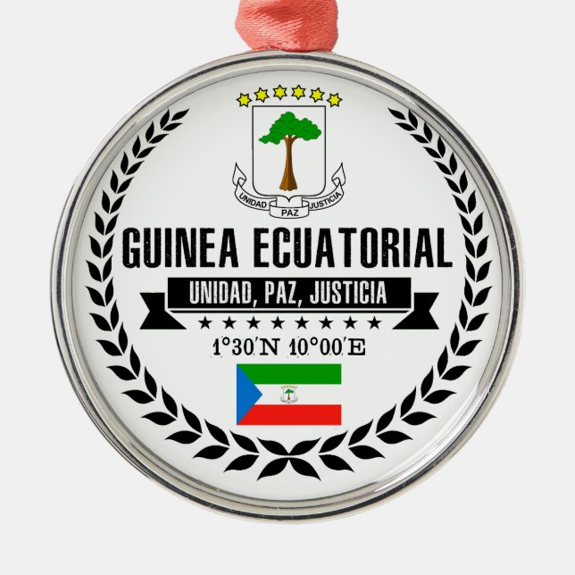 Equatorial Guinea Metal Tree Decoration (Front)
