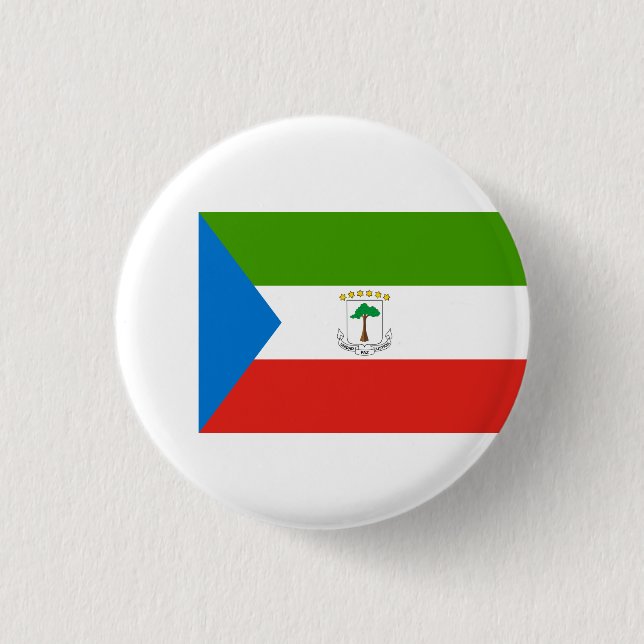 Equatorial Guinean Flag, Flag of Equatorial Guinea 3 Cm Round Badge (Front)