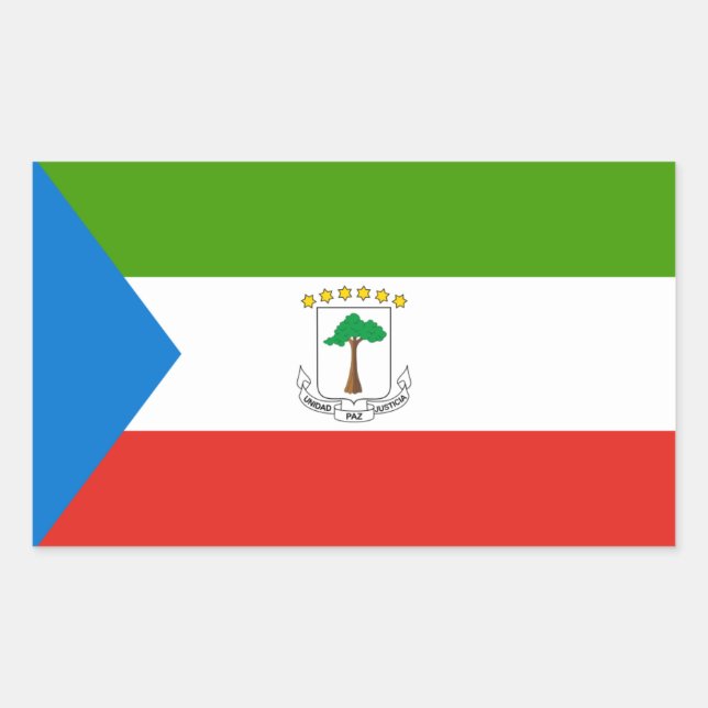 Equatorial Guinean Flag, Flag of Equatorial Guinea Rectangular Sticker (Front)