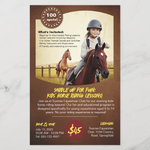 Equestrian Adventure Kids' Lesson Horse Flyer